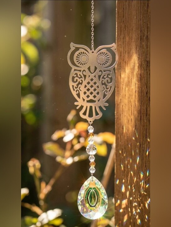 Kristy's Kreations Other - ✨ Rainbow Crystal Suncatcher – Owl Design ✨